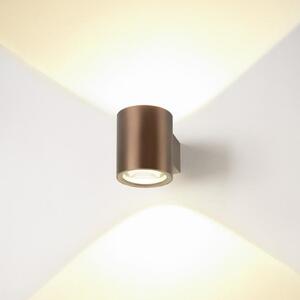 SLV LED-stenna svetilka Oculus, premer 9 cm, funkcija »dim to warm«, kovina, zatemnjen, Bakrena, Dnevna soba / jedilnica, Aluminij, Sodobni