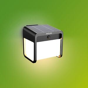 Philips LED-sončna zunanja stenska svetilka Ezra UE, plastika, IP44, Črna, Plastika, Sodobni