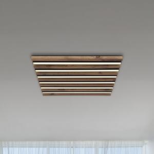 Globo LED stropna svetilka Hayden, dolžina 45 cm, črna/temno les, Črna, Dnevna soba / jedilnica, Aluminij
