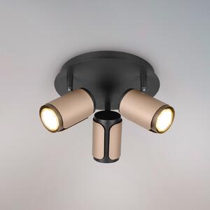 Trio Lighting Stropna svetilka Gillan, kava, 3-svetilna, okrogla, kovinska, GU10, zatemnjen, Rjava / rjasta, Dnevna soba / jedilnica, Kovina, Sodobni