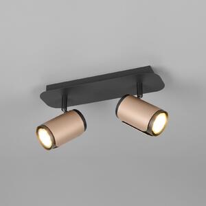 Trio Lighting Stropna svetilka Gillan, kava, 2-svetilna, kovina, GU10, zatemnjen, Rjava / rjasta, Dnevna soba / jedilnica, Kovina, Sodobni