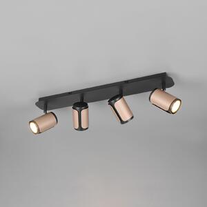 Trio Lighting Stropni žaromet Gillan, kava, 4-plamen, kovina, GU10, zatemnjen, Rjava / rjasta, Dnevna soba / jedilnica, Kovina, Sodobni