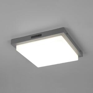 Trio Lighting LED zunanja stenska svetilka Bermejo, kotna, senzor, CCT, antracit, Siva, Kovina