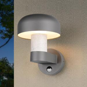 Trio Lighting Zunanja stenska svetilka Fraser Sensor s senzorjem, siva/betonski videz,, Siva, Aluminij