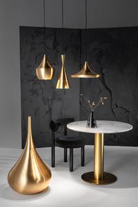 Tom Dixon LED viseča svetilka Beat Wide, barva medenine, Ø 36 cm, zatemnjen, Zlata / medeninasta, Dnevna soba / jedilnica, Medenina, Dizajn