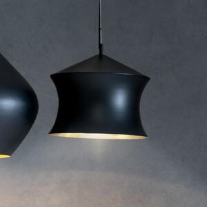 Tom Dixon LED obesna svetilka Beat Waist, črna, Ø 41 cm, zatemnjen, Črna, Dnevna soba / jedilnica, Medenina, Dizajn