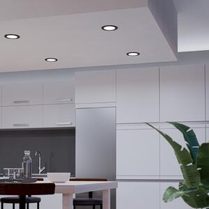 EGLO connect Smart LED vgradna svetilka Fueva 6-Z, črna, Ø12cm, zatemnjen, Črna, Dnevna soba / jedilnica, Plastika, Sodobni