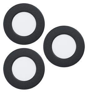 EGLO connect LED vgradna svetilka Fueva 6-Z, črna, komplet 3 kosov, zatemnjen, Črna, Dnevna soba / jedilnica, Plastika, Sodobni