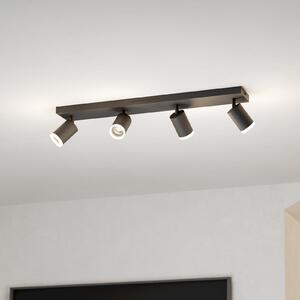 EGLO connect pametni LED-spot Melitello-Z, 4-svetlobni, črn, zatemnjen, Črna, Dnevna soba / jedilnica, Aluminij, Sodobni