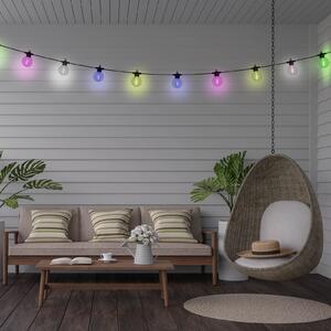 Näve LED-solarna lučke CADENA, RGB, črna, 10-flg., 10 m, zatemnjen, Črna, Plastika, Mladostno bivanje