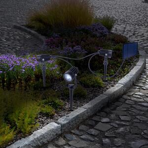 Näve LED-Solar-Erdspießstrahler SPOTI, črn, komplet 3 kosov, IP44, zatemnjen, Črna, Kovina, Sodobni