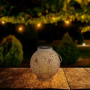 Näve LED-solarna svetilka 52854, bela, kovinska, 20 cm, IP44, komplet 2 kosov, Bela, Kovina