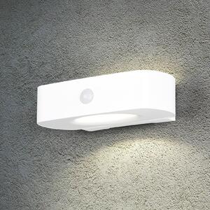 Reality Leuchten Solarna stenska svetilka Bilbao, bela, višina 6 cm, senzor, gor/dol, Bela, Plastika