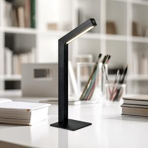 Reality Leuchten LED namizna svetilka Skip, črna, MDF, višina 37,5 cm, zatemnjen, Črna, Dnevna soba / jedilnica, Les