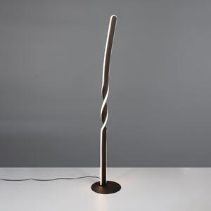 Reality Leuchten Stojna LED-svetilka Ginko, črna mat, kovina, višina 110 cm, Črna, Dnevna soba / jedilnica, Kovina, Sodobni