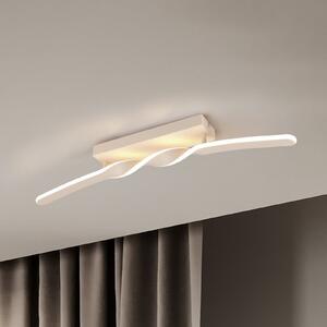 Reality Leuchten LED stropna svetilka Ginko, pesek, kovina, dolžina 79 cm, Bež, Dnevna soba / jedilnica, Kovina, Sodobni