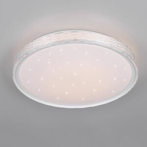 Reality Leuchten LED stropna svetilka Varda, bela, Ø 39 cm, daljinski upravljalnik, zatemnjen, Bela, spalnica, Kovina, Sodobni