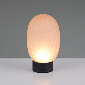 Trio Lighting LED namizna svetilka Facette, jantar, USB, steklo, zatemnjen, Rjava / rjasta, Dnevna soba / jedilnica, Steklo