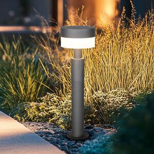 Trio Lighting LED-svetilka za podnožje Mackenzie, višina 50 cm, antracit, litega aluminija, Siva, Aluminij, Sodobni