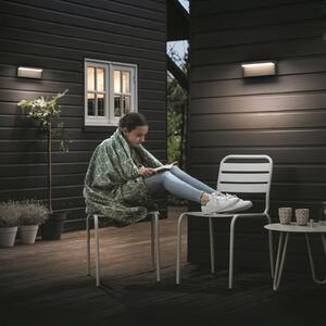 Philips LED zunanja stenska svetilka Bustan, paket 2 kosov, 2700 K, Siva, Aluminij, Sodobni, Stenska kotna