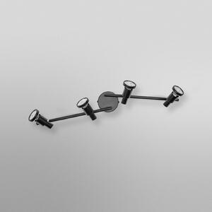 OSRAM stropni žaromet, črn, 4-kraki, kovinski GU10-LED 927 dim, zatemnjen, Črna, Kovina
