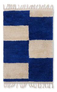 Ferm LIVINGferm LIVING - Mara Knotted Rug S Bright Modra/Off Bela ferm LIVING