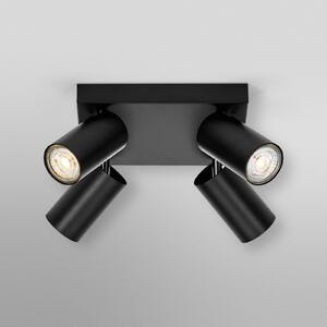 OSRAM stropni reflektor OCTAGON PLATE, črn, 4-žarčni GU10-LED 927, zatemnjen, Črna, Dnevna soba / jedilnica, Kovina, Sodobni