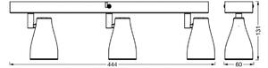 OSRAM stropni reflektor PEAR, bel, 3-žarčni, GU10-LED 2.700 K, Bela, Plastika