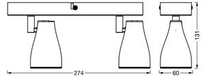 OSRAM stropna svetilka PEAR, bela, 2-žarnica, GU10-LED 2.700 K, Bela, Plastika