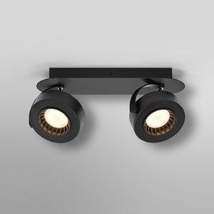 OSRAM LED-stropni žarek VENUS črn 2-krilni kovinski 3.000 K, Črna, Dnevna soba / jedilnica, Kovina, Sodobni