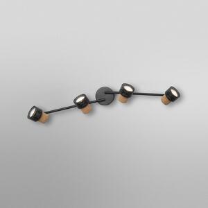 OSRAM stropni reflektor CORK, črn, 4 reflektorji GU10-LED 927 dim, zatemnjen, Črna, Dnevna soba / jedilnica, Kovina