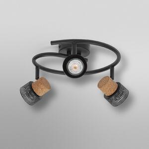 OSRAM stropni reflektor CORK SPIRAL črn 3-Spot GU10-LED 927, zatemnjen, Črna, Dnevna soba / jedilnica, Kovina
