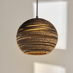 OSRAM viseča svetilka BALL, rjava, Ø 26 cm, valovita lepenka, E27, zatemnjen, Rjava / rjasta, Dnevna soba / jedilnica, Papir / karton