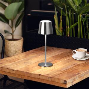 FH Lighting LED namizna svetilka Roxi, nikljevo barva, kovina, IP54, dimmer, zatemnjen, Kovinska, Dnevna soba / jedilnica, Kovina, Sodobni
