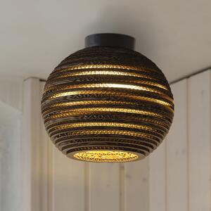 OSRAM stropna svetilka BALL, rjava, Ø 26 cm, valovita lepenka, E27, zatemnjen, Rjava / rjasta, Dnevna soba / jedilnica, Papir / karton