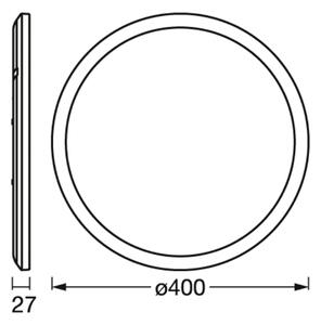OSRAM LED stropna svetilka ORBIS ULTRA SLIM, črna, Ø 40 cm dim, zatemnjen, Črna, Dnevna soba / jedilnica, Plastika, Sodobni