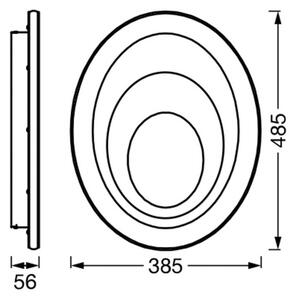 OSRAM LED stropna svetilka ORBIS SPIRAL OVAL, Ø 49 cm bela 37 W, Bela, Dnevna soba / jedilnica, Kovina, Sodobni