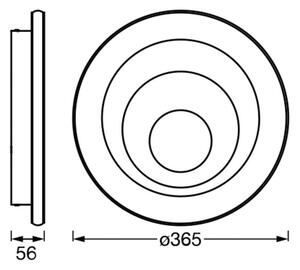 OSRAM LED stropna svetilka ORBIS SPIRAL ROUND, Ø 37 cm, bela 38 W, Bela, Dnevna soba / jedilnica, Kovina, Sodobni