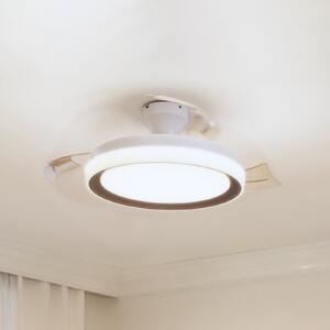 Philips LED stropni ventilator Bliss, zlato-bel, tih, CCT, zatemnjen, Bela, Dnevna soba / jedilnica, Kovina, Sodobni