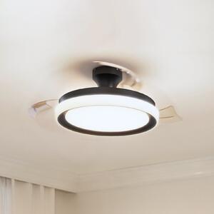 Philips LED stropni ventilator Bliss črno-bel, tih, CCT, zatemnjen, Črna, Dnevna soba / jedilnica, Kovina, Sodobni
