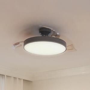 Philips LED stropni ventilator Atlas, nikljev, tih, CCT, zatemnjen, Kovinska, Dnevna soba / jedilnica, Kovina, Sodobni