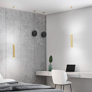 Fabas Luce LED obesna svetilka Prado, medenina, kovina, z možnostjo zatemnitve, zatemnjen, Zlata / medeninasta, Dnevna soba / jedilnica, Kovina, Sodobni