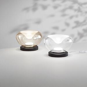 Fabas Luce LED namizna svetilka Brena, prozorna, steklo, CCT, zatemnilna, zatemnjen, Prozorna, Dnevna soba / jedilnica, Steklo, Sodobni
