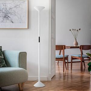 Fabas Luce LED stoječa svetilka Tratto, bela, kovina, CCT, zmožnost zatemnitve, zatemnjen, Bela, Dnevna soba / jedilnica, Kovina, Sodobni