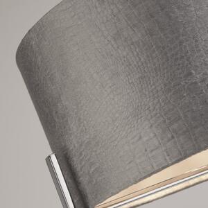 Searchlight Stropna svetilka Kyran, siva, kovina, žamet, Ø 40 cm, E27, zatemnjen, Siva, Dnevna soba / jedilnica, Tkanine / tekstil, Sodobni