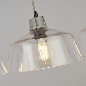 Searchlight Obesna svetilka Thaloria, prosojna, steklo, 3-svetilna, 80 cm, zatemnjen, Prozorna, Dnevna soba / jedilnica, Steklo, Sodobni