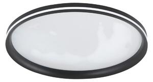 Fabas Luce LED stropna svetilka Isy, črna, Ø 55 cm, kovina, CCT, zatemnilna, zatemnjen, Črna, Dnevna soba / jedilnica, Kovina, Sodobni