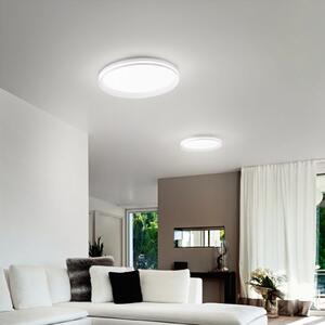 Fabas Luce LED stropna svetilka Isy, bela, Ø 55 cm, kovina, CCT, z možnostjo zatemnitve, zatemnjen, Bela, Dnevna soba / jedilnica, Kovina, Sodobni