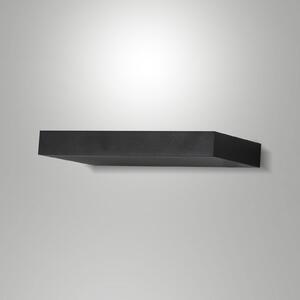 Fabas Luce LED stenska svetilka Guia, črna, kovina, širina 24 cm, Črna, Dnevna soba / jedilnica, Kovina, Sodobni, Zidna vtičnica na vrhu