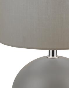 Searchlight Namizna svetilka Quorin, siva, tekstil/jeklo, 25 cm, E14, Siva, Dnevna soba / jedilnica, Tkanine / tekstil, Sodobni